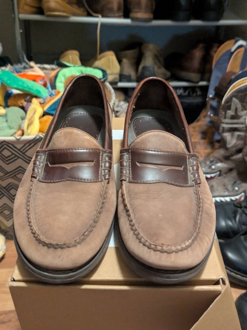 Rockport Classic Penny Loafers Men’s 10.5M Brown Suede Leather Dress Shoes